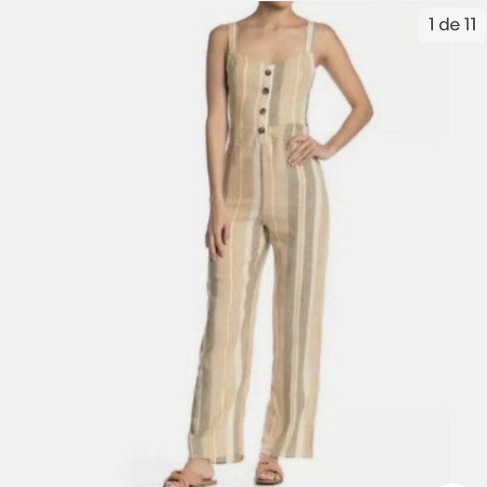 Romeo and Juliet linen blend striped romper large